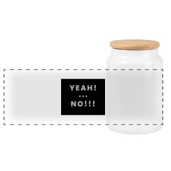 yes no - Panoramic Cookie Jar with Wooden Lid - white - Front