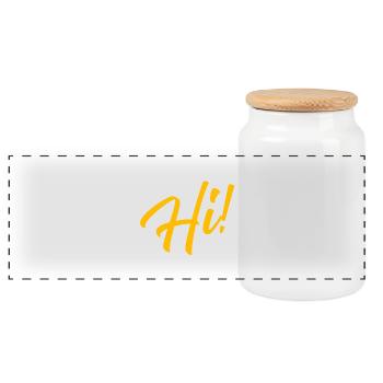 Hi! - Panorama Keksdose mit Holzdeckel - Weiß - Vorne