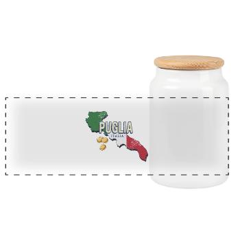 Pouilles Italie Région Rétro Vintage Souvenir - Boîte à biscuits avec couvercle en bois - blanc - Devant