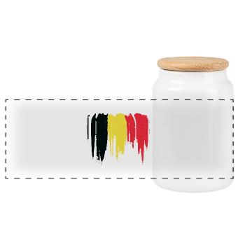 Vintage Flag Of Belgium. - Panoramic Cookie Jar with Wooden Lid - white - Front