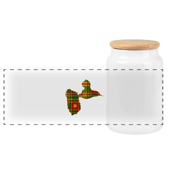 Guadeloupe - Panoramic Cookie Jar with Wooden Lid - white - Front