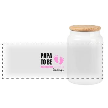 Papa to be - girl - Panorama Keksdose mit Holzdeckel - Weiß - Vorne