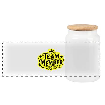 Team Member Krone - Panoramic Cookie Jar with Wooden Lid - white - Front