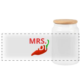 INDONET Mrs. Pedis - Panoramic Cookie Jar with Wooden Lid - white - Front