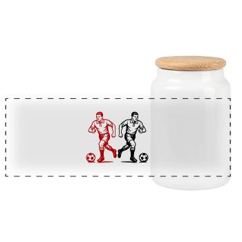 Équipe du club de soccer - Boîte à biscuits avec couvercle en bois - blanc - Devant