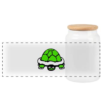 tortue cachée timide sourire drôle - Boîte à biscuits avec couvercle en bois - blanc - Devant