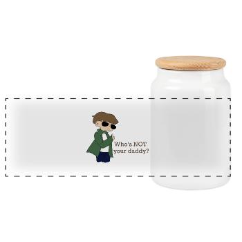 Not Your Daddy - Panoramic Cookie Jar with Wooden Lid - white - Front