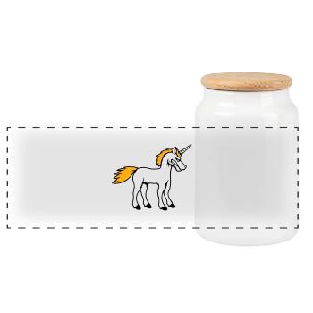 Licorne Mal En colère Attaque Groyer des dents Aigre - Boîte à biscuits avec couvercle en bois - blanc - Devant