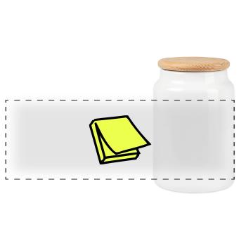 Postit - Panorama Keksdose mit Holzdeckel - Weiß - Vorne