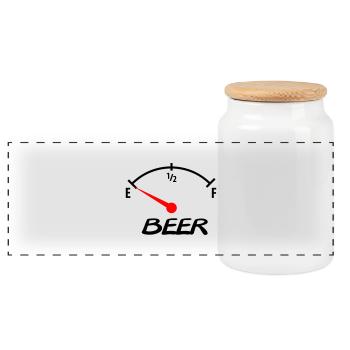 beer - Panorama Keksdose mit Holzdeckel - Weiß - Vorne