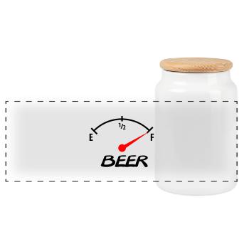 beer - Panorama Keksdose mit Holzdeckel - Weiß - Vorne