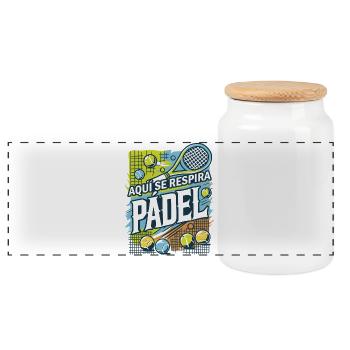 You PADEL - Panoramic Cookie Jar with Wooden Lid - white - Front
