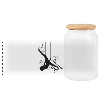 Aerialist Cloud Swing Kinder Trapez - Panorama Keksdose mit Holzdeckel - Weiß - Vorne