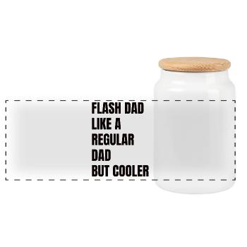 Bouldering Flash Papa Boulderer - Panoramic Cookie Jar with Wooden Lid - white - Front