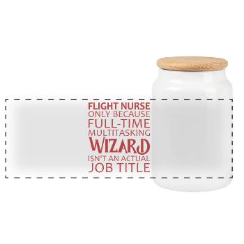 Infirmière de vol Wizard Air Rescue - Boîte à biscuits avec couvercle en bois - blanc - Devant