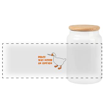Goose – Peace Was Never an Option - Panoramic Cookie Jar with Wooden Lid - white - Front