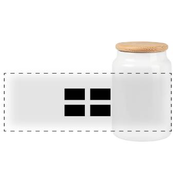 KERNOW FLAG - Panoramic Cookie Jar with Wooden Lid - white - Front