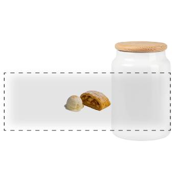 Apfelstrudel mit Vanilleeis - Panoramic Cookie Jar with Wooden Lid - white - Front