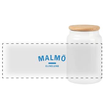 Vardagshjärta Malmö ElineLund Design - Panorama Keksdose mit Holzdeckel - Weiß - Vorne