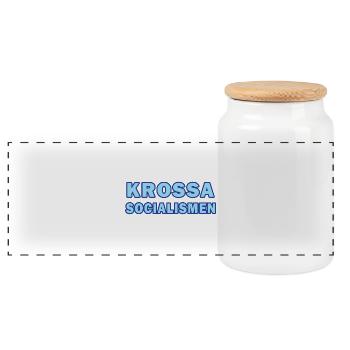 Écraser le socialisme Texte néon - Boîte à biscuits avec couvercle en bois - blanc - Devant