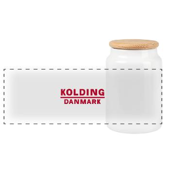 Kolding Danemark Emblème typographique - Boîte à biscuits avec couvercle en bois - blanc - Devant