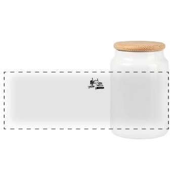 Truck Driver Truck Truck Pocket Design - Panoramic Cookie Jar with Wooden Lid - white - Front