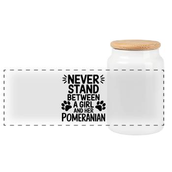 Loulou de Poméranie Dicton Chien Drôle Cadeau de Poméranie - Boîte à biscuits avec couvercle en bois - blanc - Devant