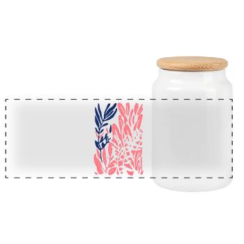 Plantes abstraites : des formes colorées dans le style de Matisse - Boîte à biscuits avec couvercle en bois - blanc - Devant