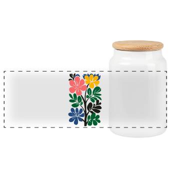 Abstrait Blossom Matisse Art Floral Rétro & Coloré - Boîte à biscuits avec couvercle en bois - blanc - Devant