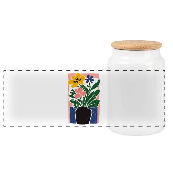 Nature morte florale de Matisse : Art rétro du vase - Boîte à biscuits avec couvercle en bois - blanc - Devant