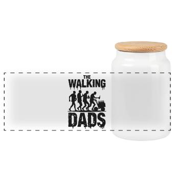 The Walking Dads – Father's Day Bachelor Party - Panoramic Cookie Jar with Wooden Lid - white - Front