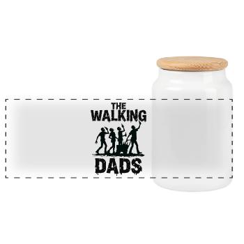 The Walking Dads – Father's Day Bachelor Party - Panoramic Cookie Jar with Wooden Lid - white - Front