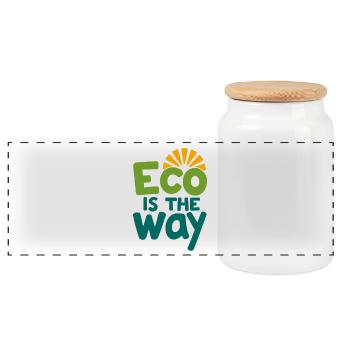 Eco Is The Way Nature Conservation Environmental Protection - Panoramic Cookie Jar with Wooden Lid - white - Front