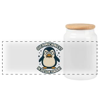 Ne me regarde pas sur ce ton drôle - Boîte à biscuits avec couvercle en bois - blanc - Devant