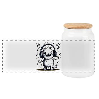 Mignon monstre monstre disant citation - Boîte à biscuits avec couvercle en bois - blanc - Devant
