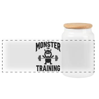 Monster Fun - Panoramic Cookie Jar with Wooden Lid - white - Front