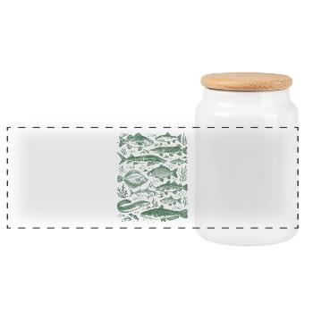 pêche, espèces de poissons, science des poissons, cadeau de pêcheur - Boîte à biscuits avec couvercle en bois - blanc - Devant