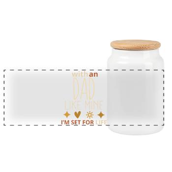 Avec un père comme le mien, je suis prêt pour la vie – Funny Fath - Boîte à biscuits avec couvercle en bois - blanc - Devant