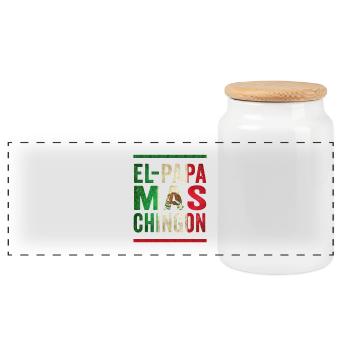Père vintage mexicain qui dit design - Boîte à biscuits avec couvercle en bois - blanc - Devant