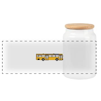 Busfahrer Bus Omnibus Kraftfahrer Schulbus (25) - Panorama Keksdose mit Holzdeckel - Weiß - Vorne