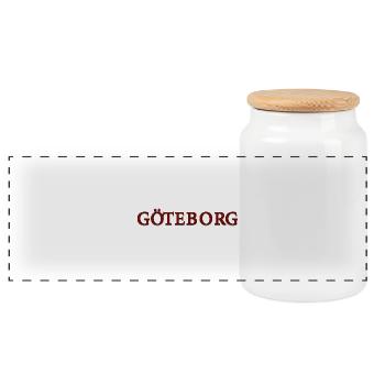Gothenburg Red-blue - Panoramic Cookie Jar with Wooden Lid - white - Front