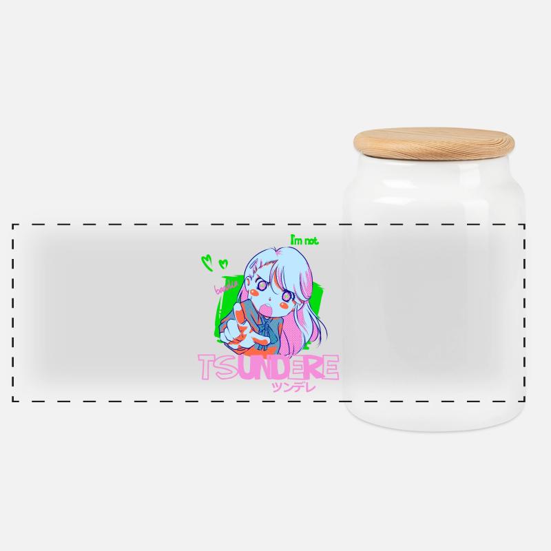 tsundere - Panorama Keksdose mit Holzdeckel - Weiß