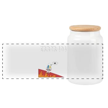 404 astronaute - Boîte à biscuits avec couvercle en bois - blanc - Devant
