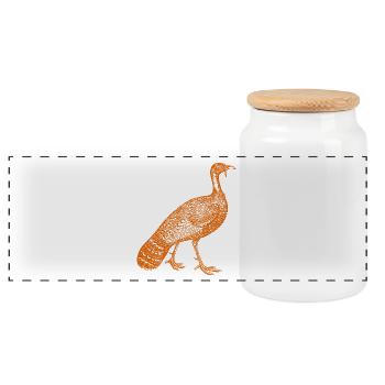 YUBO4 - Panoramic Cookie Jar with Wooden Lid - white - Front