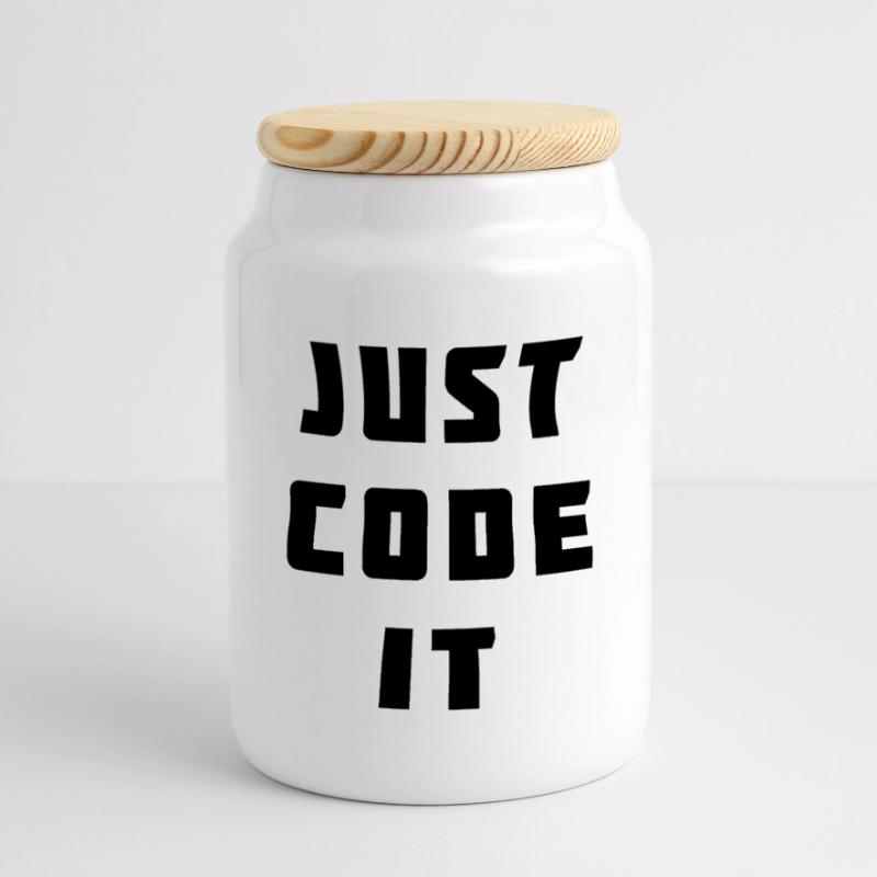 Il suffit de le coder Boîte à biscuits avec couvercle en bois