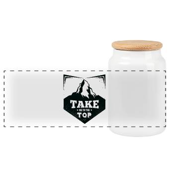 Mountain - Panoramic Cookie Jar with Wooden Lid - white - Front