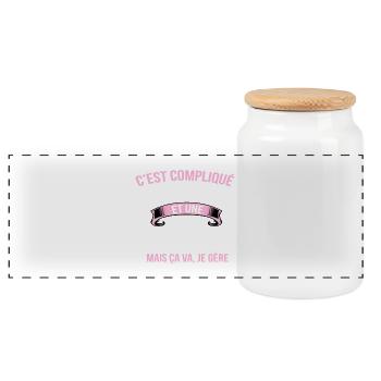 Emilie - Boîte à biscuits avec couvercle en bois - blanc - Devant