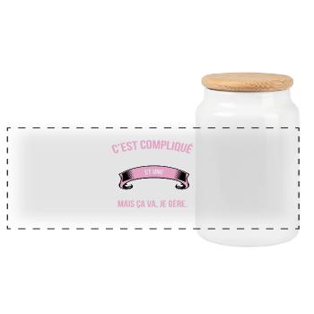 Gynecologue - Boîte à biscuits avec couvercle en bois - blanc - Devant