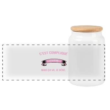 Monitrice - Boîte à biscuits avec couvercle en bois - blanc - Devant