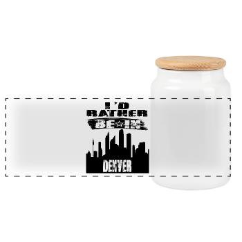 Geschenk Id rather be in Denver - Panorama Keksdose mit Holzdeckel - Weiß - Vorne